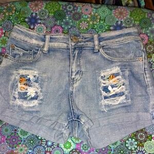 Hippie Laundry Light Blue Distressed Jean Shorts